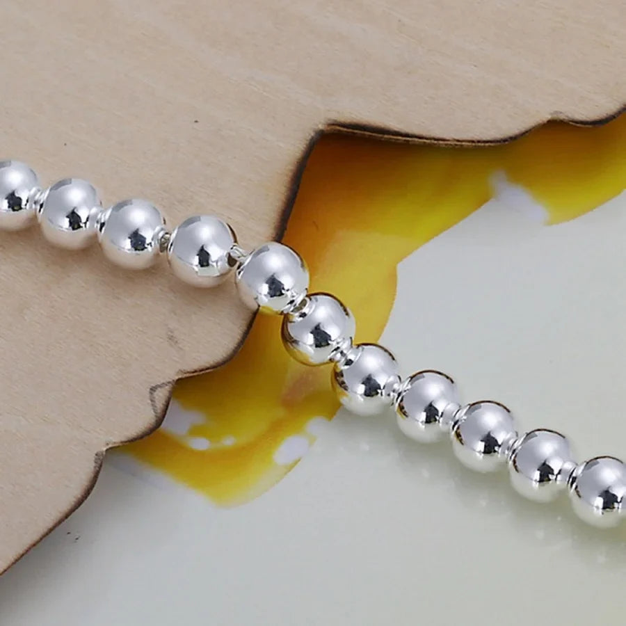 925 Sterling silver Bracelets fashion Jewelry charm women Chain lady wedding 6MM beads factory price