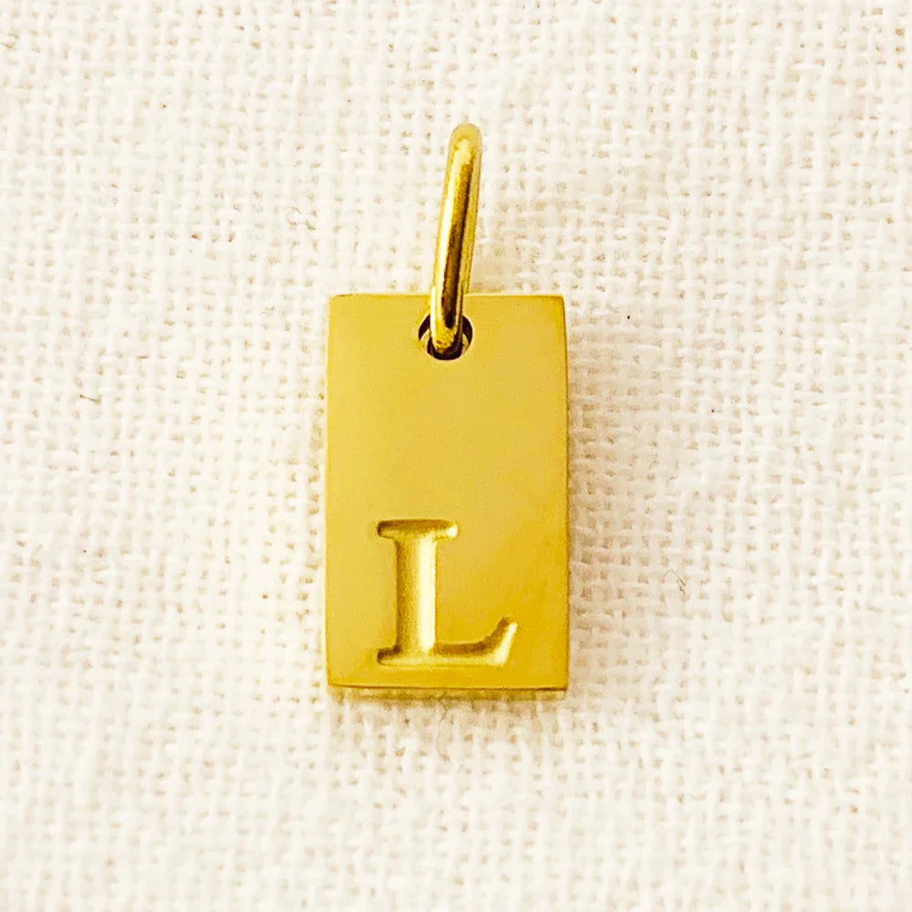 SUNIBI Alphabet Charm Pendant for Necklaces Stainless Steel Jewelry DIY Engraved Lettering Accessories Women's Fashion Jewelry