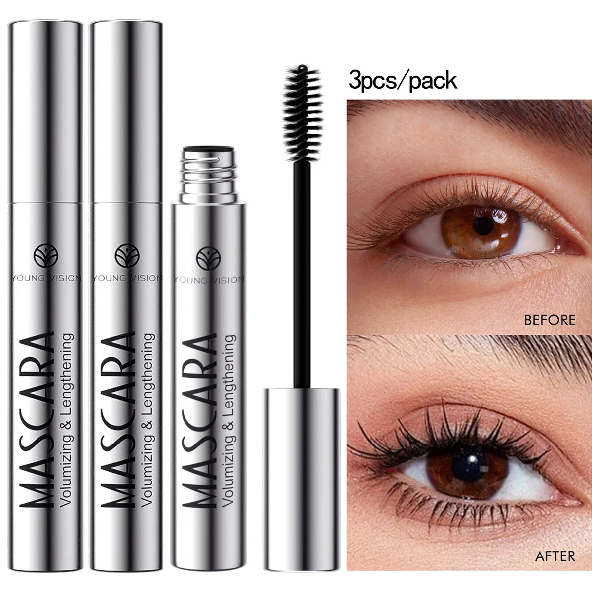4D Brilliant Starry Sky Black Mascara Slim, Thick, Curled, Waterproof, Long lasting, Non Staying Mascara
