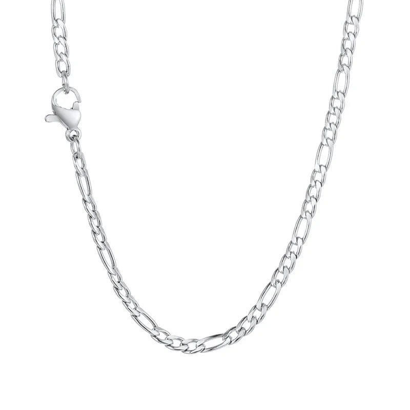 Figaro Chain Necklace Stainless Steel Link Gold Color Choker Necklace Layered Women Girls 14" 18" 20" 24"