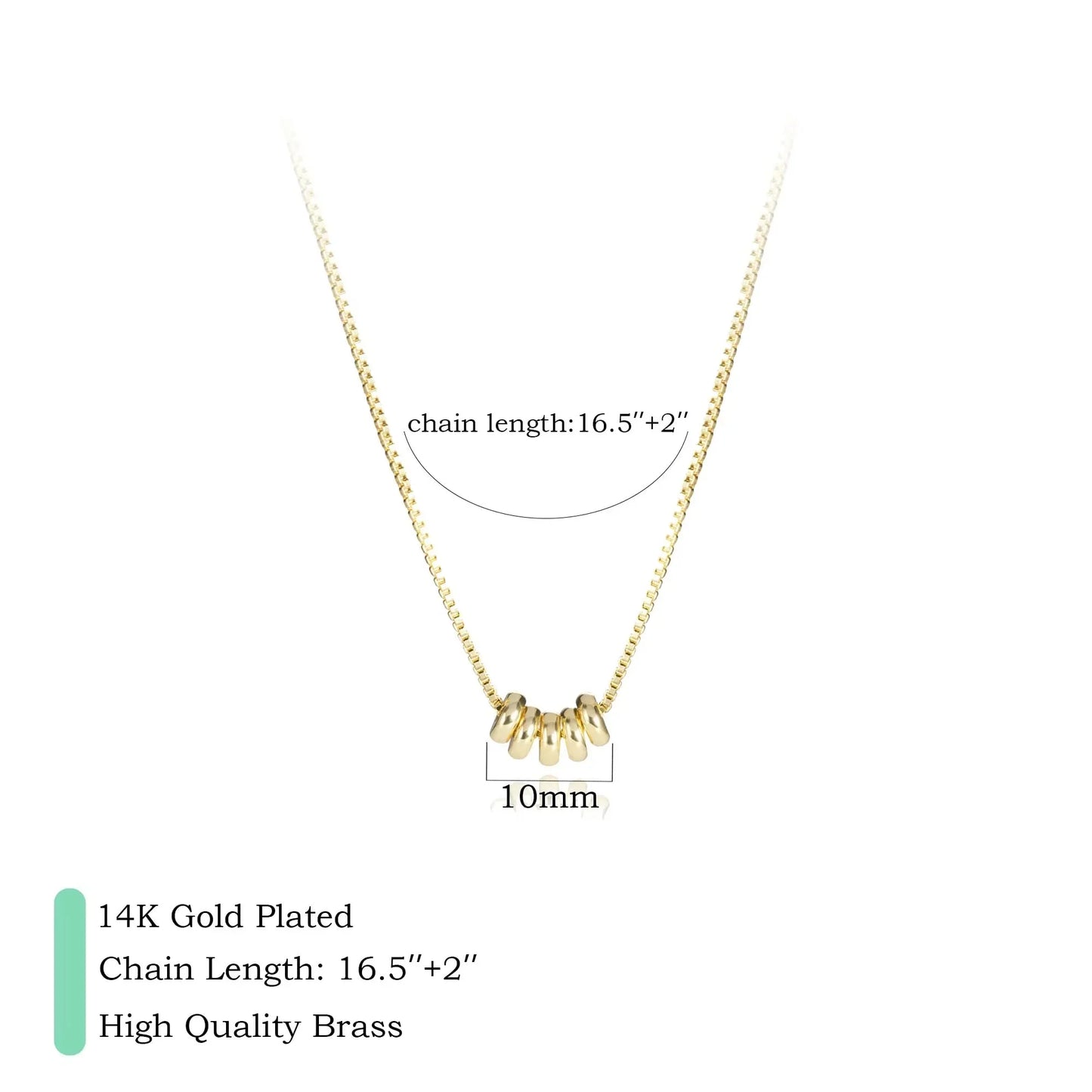 Minimalist Gold Color Stainless Steel Necklace for Women Classic Thin Chains Metal Beads Neck Jewelry