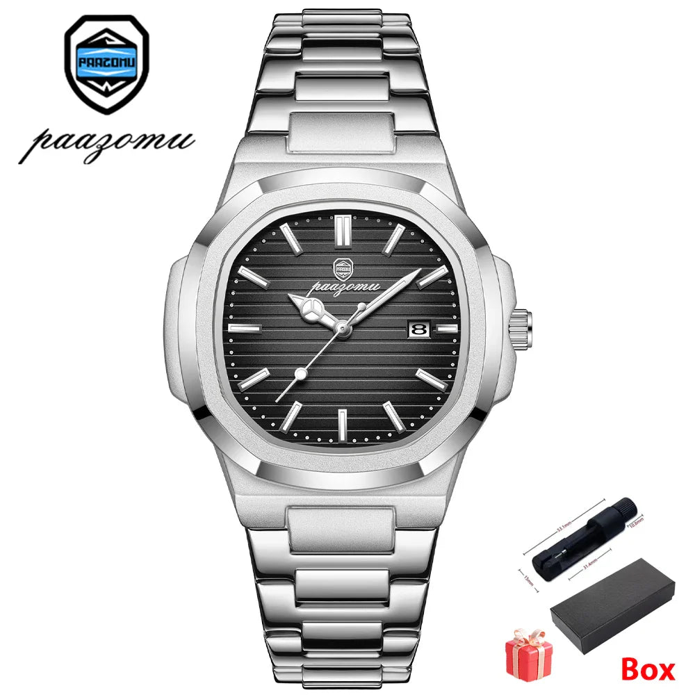 2026 New For Men Fashion Brand Male Watch Waterproof Luminous Stainless Steel Watches Date Week Casual Quartz Men's Clock Reloj