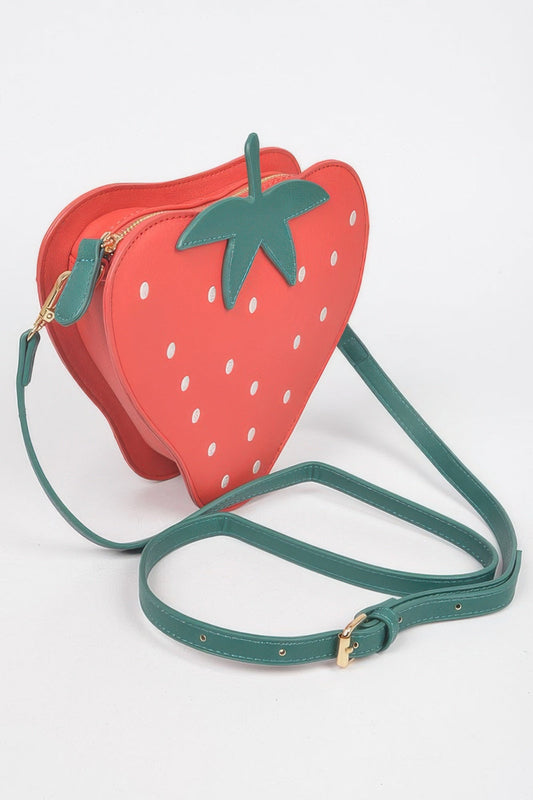 Faux Suede Strawberry Novelty Bag