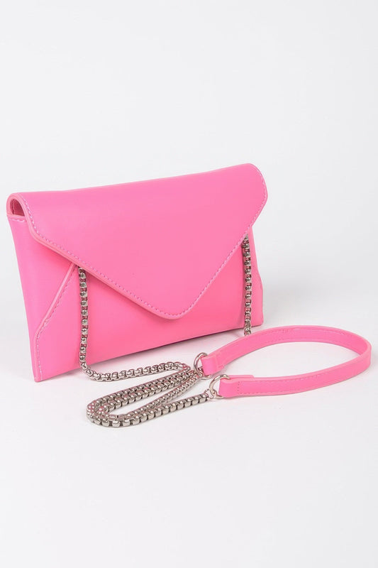 Faux Leather Small Envelope Clutch