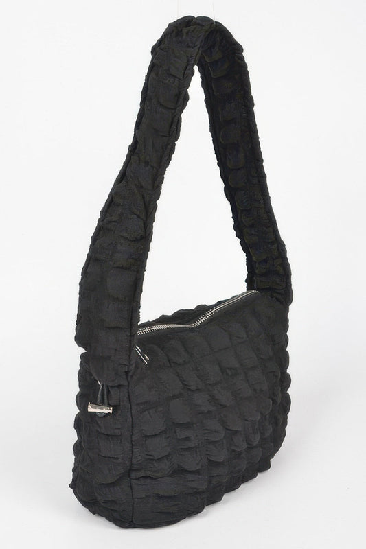 Embossed Cotton Shoulder Bag