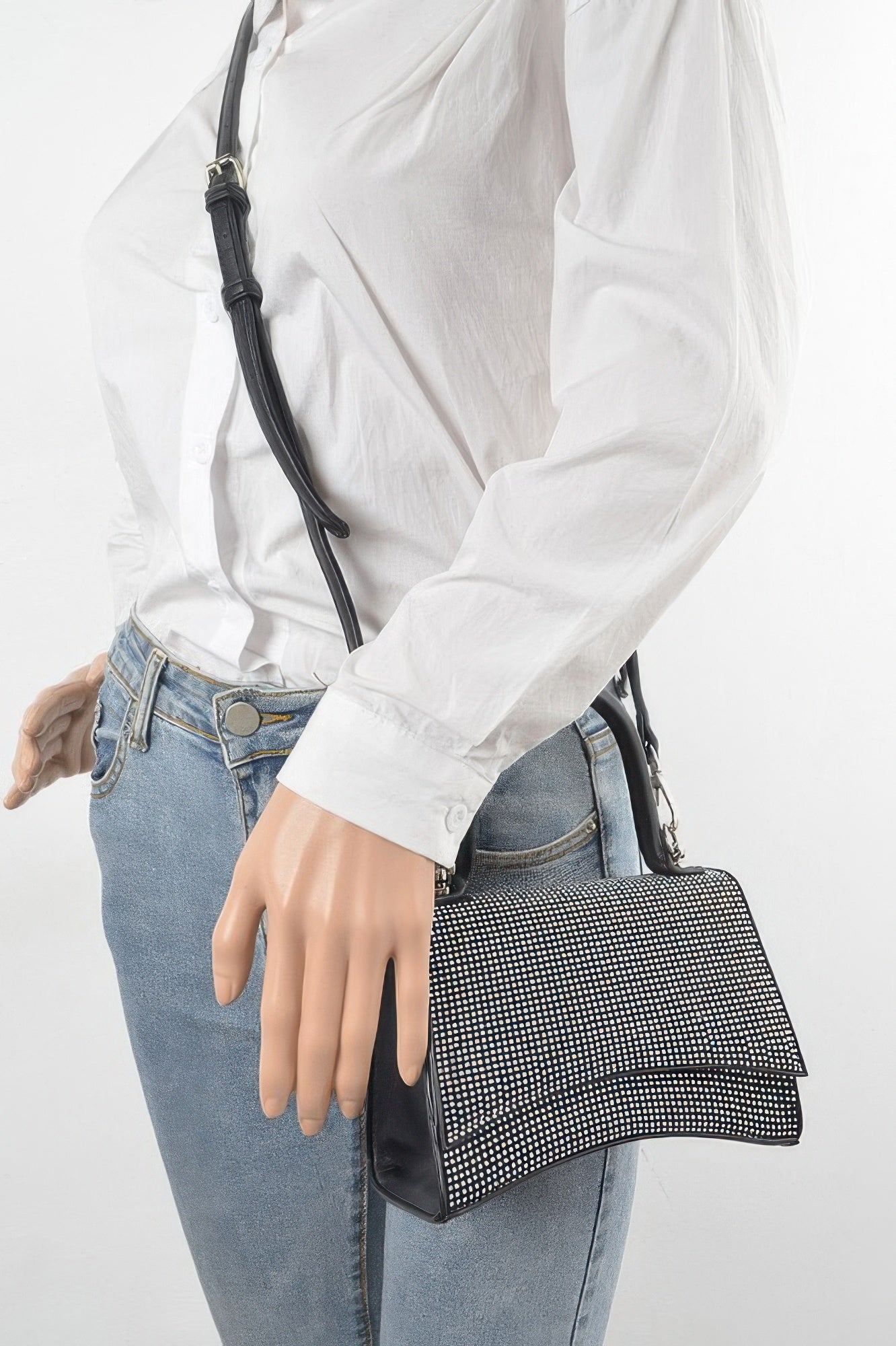 Rhinestone Top Handle Bag