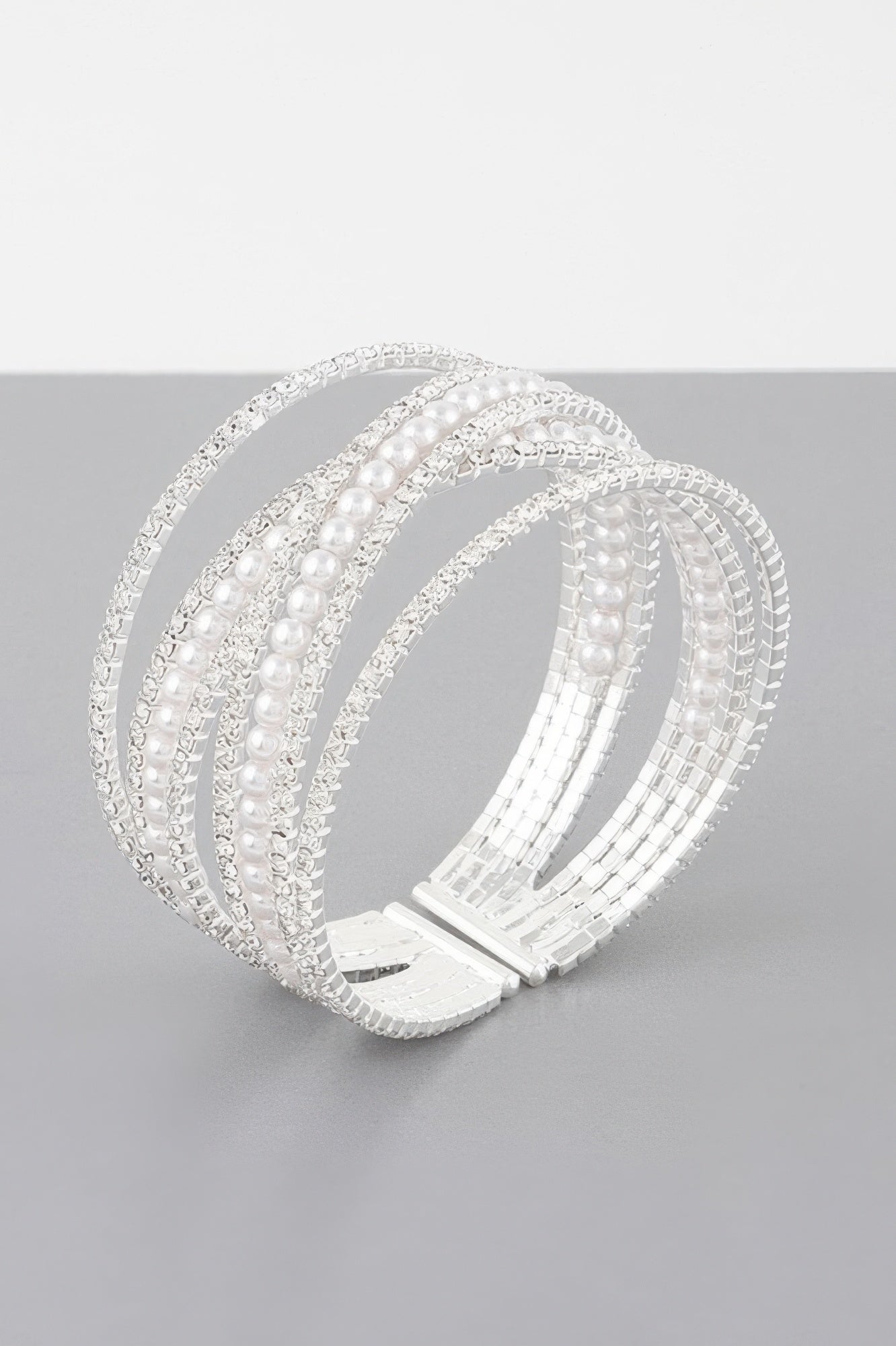 Multi Cross Jewel Cuff Bracelet