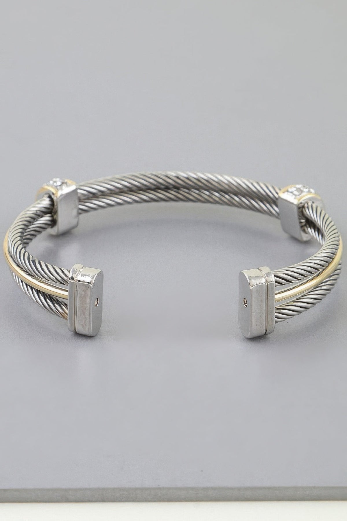Bejeweled Multi Twisted Open Cuff Bracelet