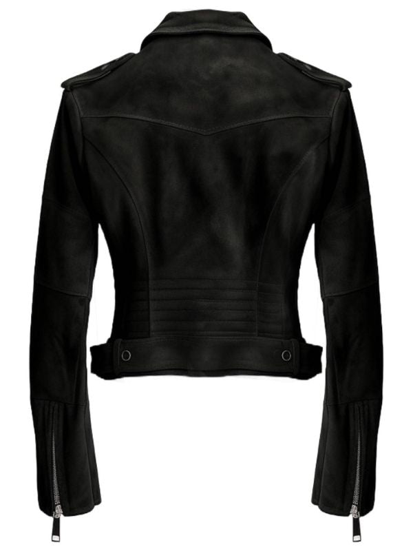Women Black Suede Leather Jacket