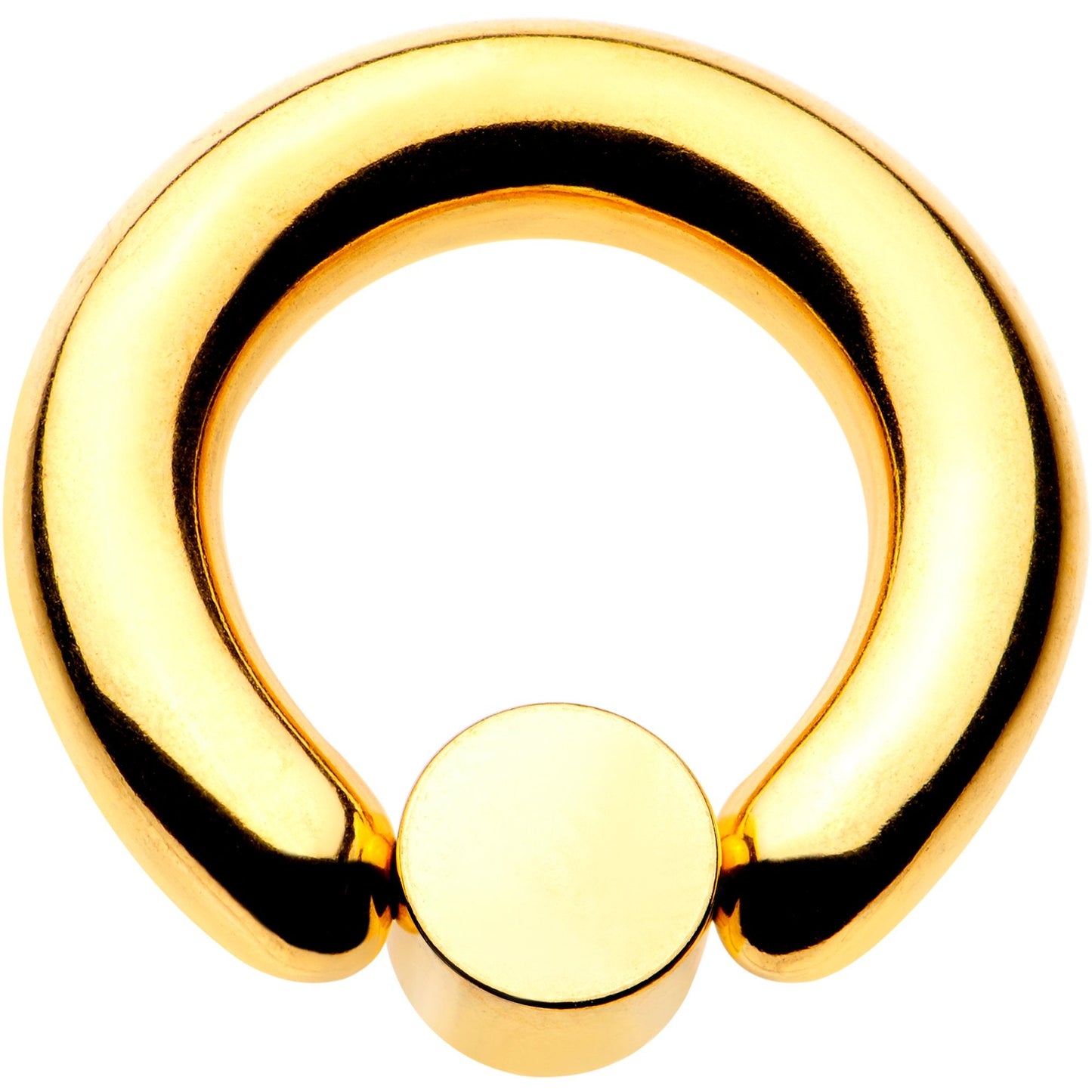 4G 9/16 Clear Gem 7mm Disc Gold IP BCR Captive Ring
