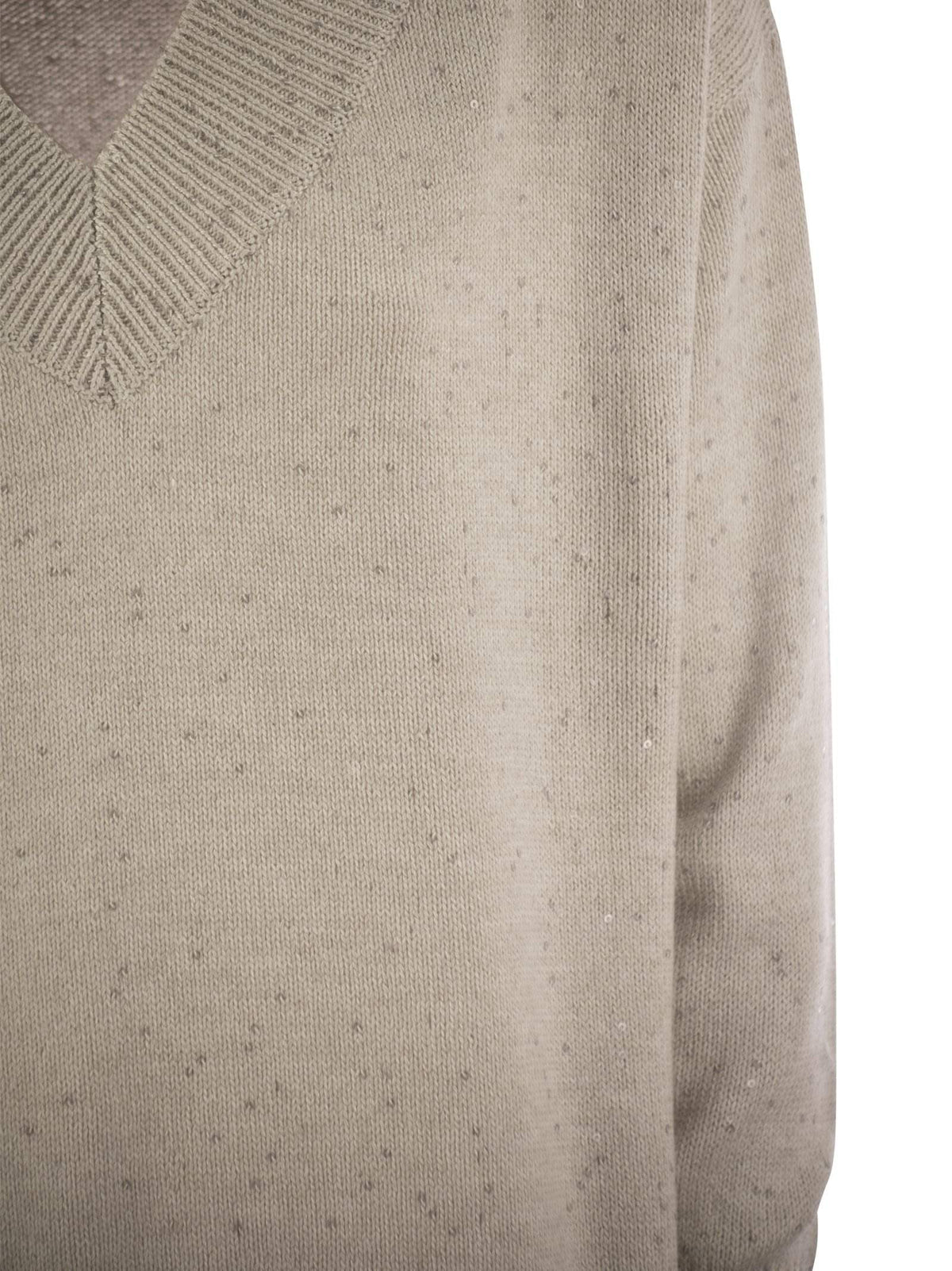 Brunello Cucinelli Women Brunello Cucinelli Women Cashmere And Silk Sweater With Micro Sequins