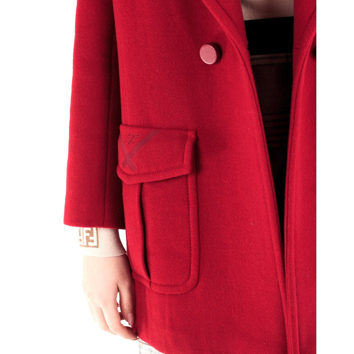 Fendi Fur Collar Wool Coat Women Women