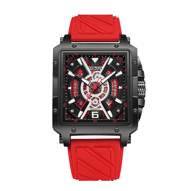 Fashionable Mens Watch With A Large Square Dial