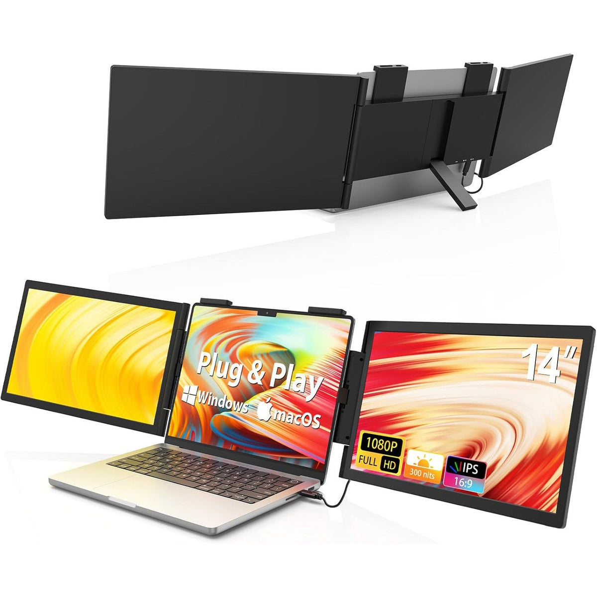 14-inch Dual-Screen Portable Monitor Laptop Expansion Screen