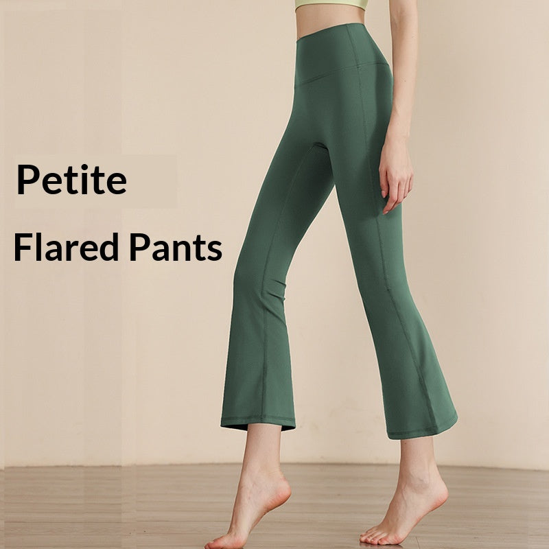 New Wide-Leg Yoga Pants For Women, High-Waisted Stretch Sports Pants For Small People, Yoga Boot-Cut Pants, Fitness Nine-Point Flared Pants