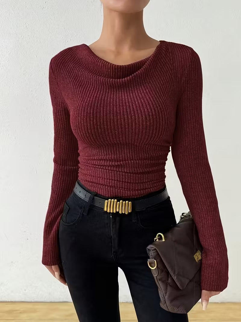 Cross Border European And American Women S Fashion 2026 Fall Winter Best Sellers Solid Color Sweaters Women's Long Sleeve Knit Tops Casual Tops