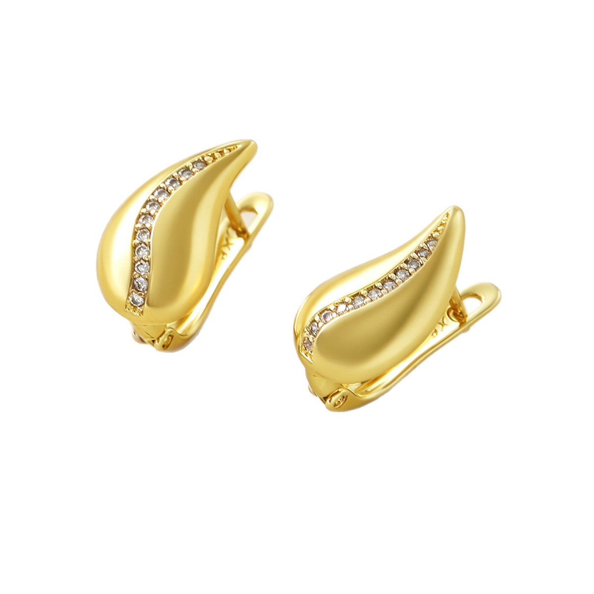 New Fashion Minimalist French Drop Earrings For Women Real Gold Plated Copper Light Luxury Niche Elegant Ear Jewelry Factory Wholesale