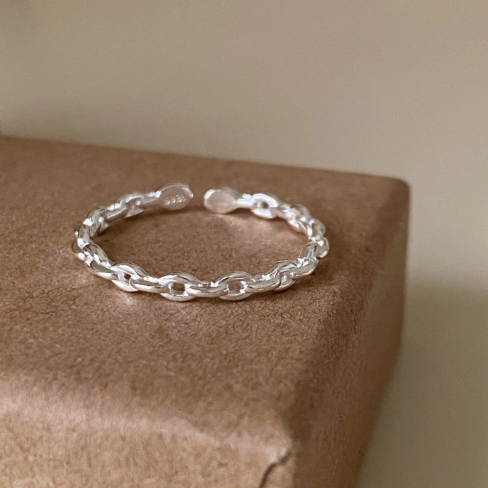 Women S925 Silver Vintage Ring, Minimalist Luxury Non-Tarnish Jewelr