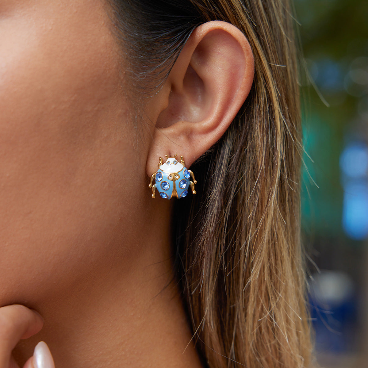 Colorful Insect Stud Earrings Collection