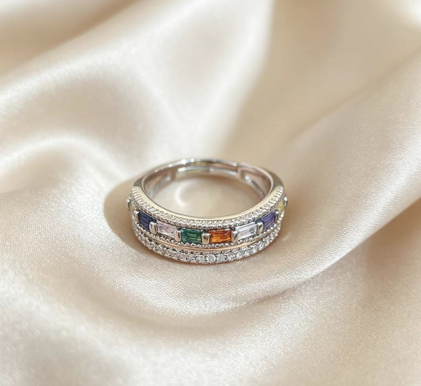 Elegant Gold-plated Double-layer Ring