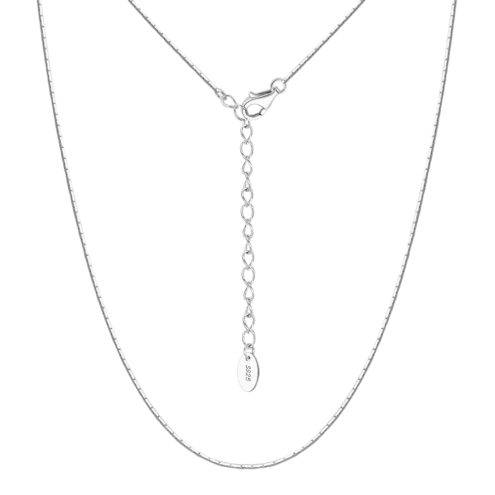 925 Sterling Silver Sterling Chain Necklace with Adjustable Extender and S Charm