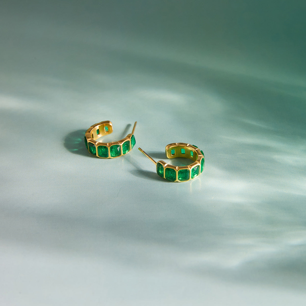 Green Zircon Hoop Earring Collection