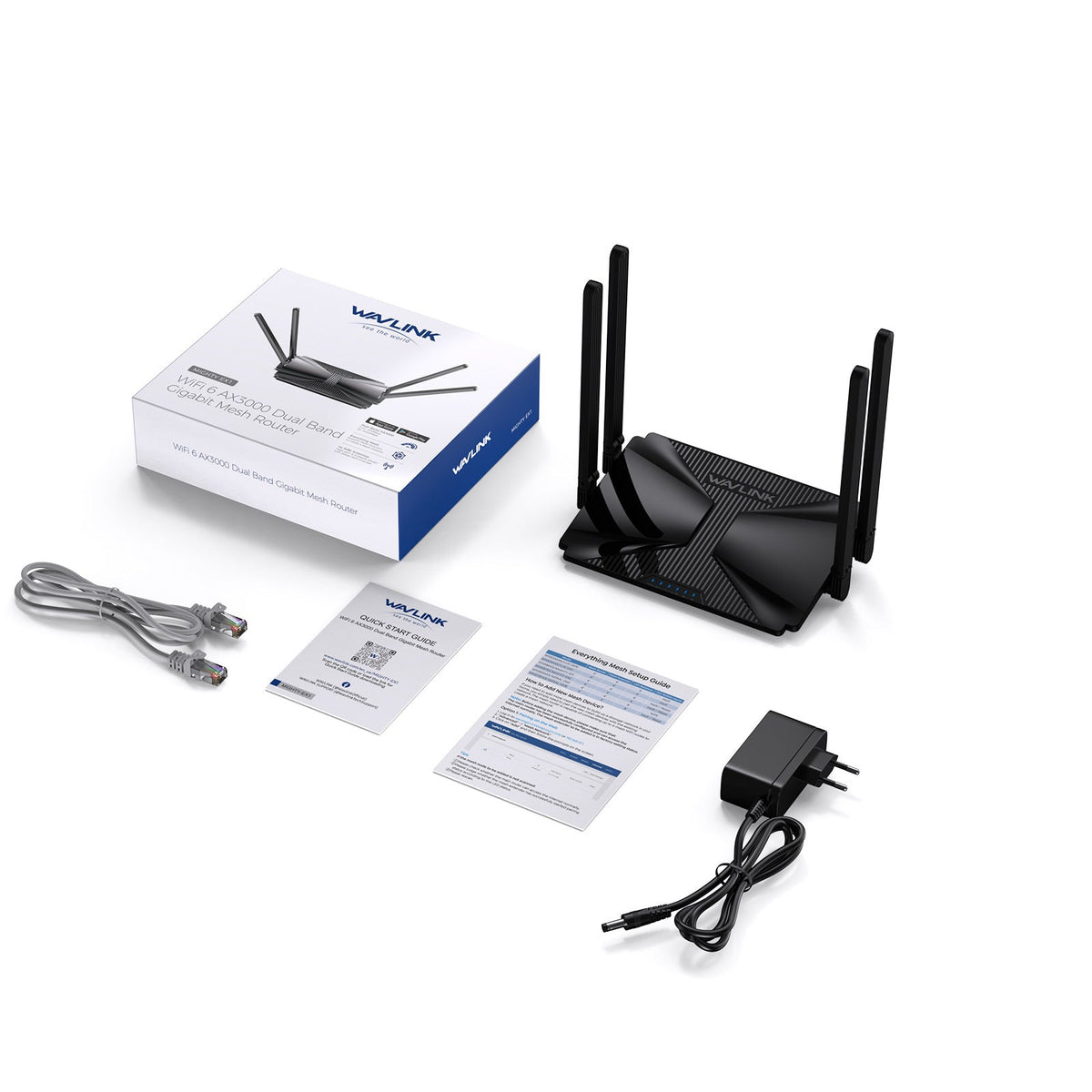 AX3000 Dual-Band Gigabit Mesh Wireless Wi-Fi 6 Router With 5dBi High-Gain Four-Antenna Design