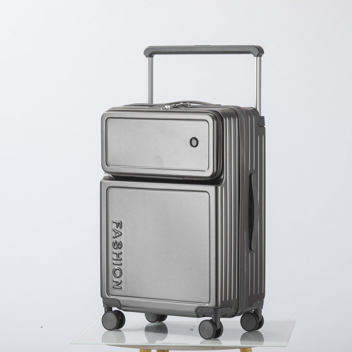 2026 New Large Capacity Front Opening Aluminum Frame Luggage With ABS PC Zipper Boarding Box 20-28 Inches