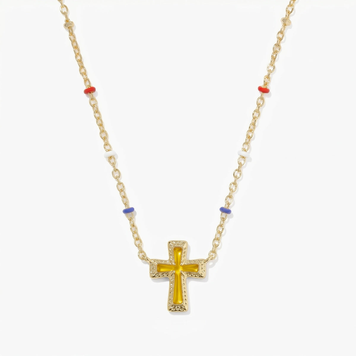 Geometric Irregular Cross And Heart Necklace
