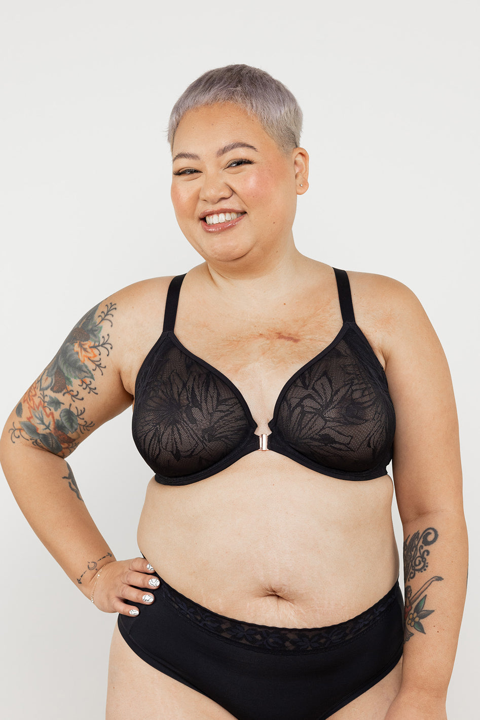 Parker Smooth Lace FlexWire Unpadded Front-Close Bra - C-G Cup