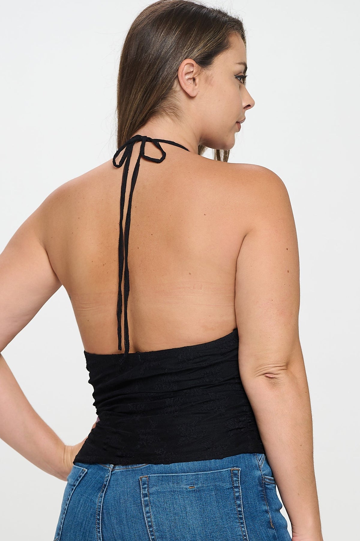 Halter Neck Ruffle Top