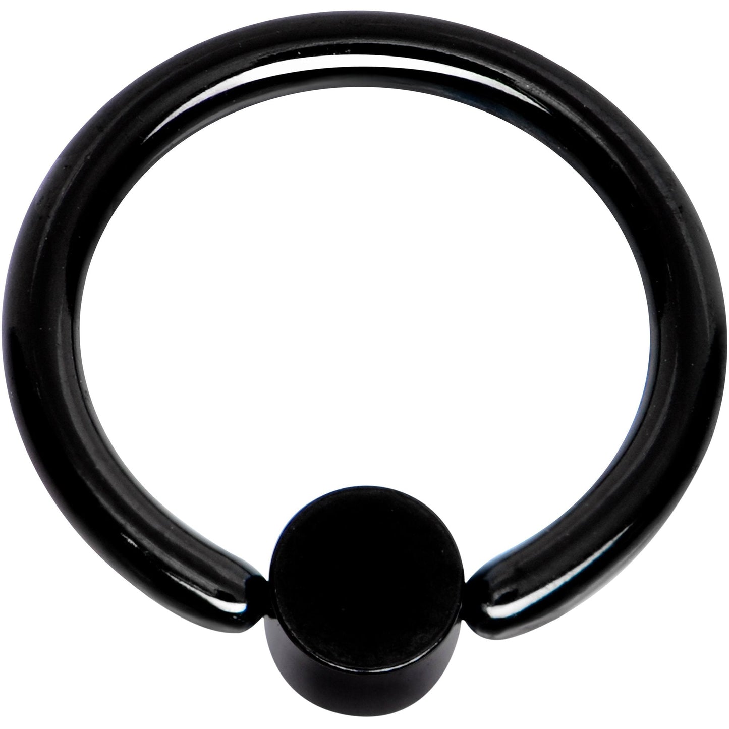 16G 5/16 Aqua Faux Opal 3mm Disc Black BCR Captive Ring
