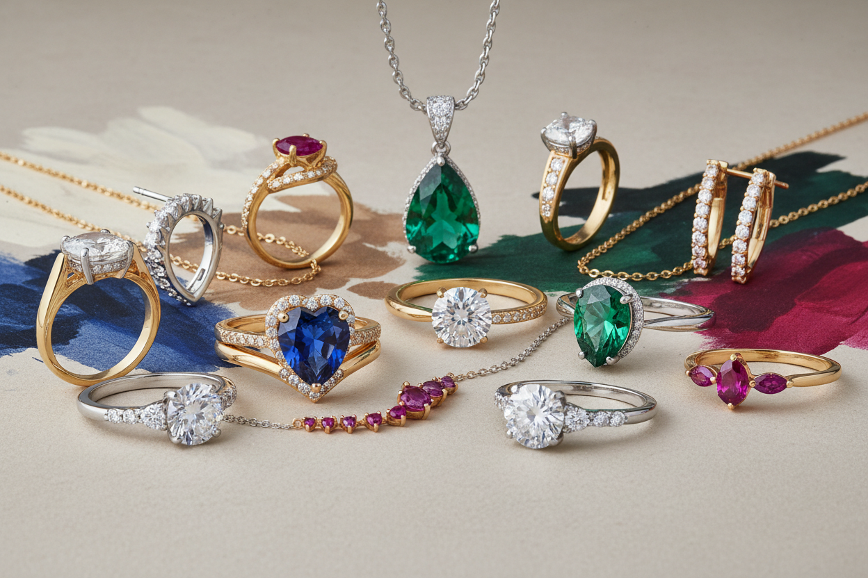 Rosec Jewels colorful gemstone collage
