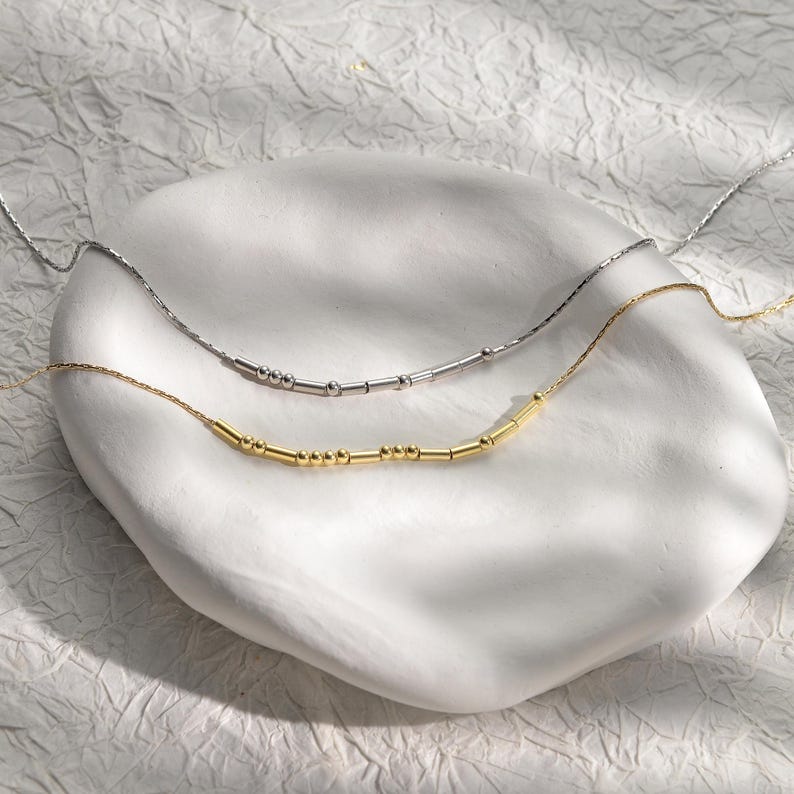 Morse Code Custom Name Necklace