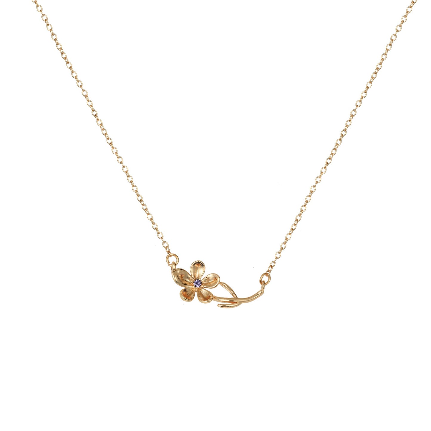 Three-dimensional Decoration Flower Pendant Necklace Gold-plated Sweater Chain
