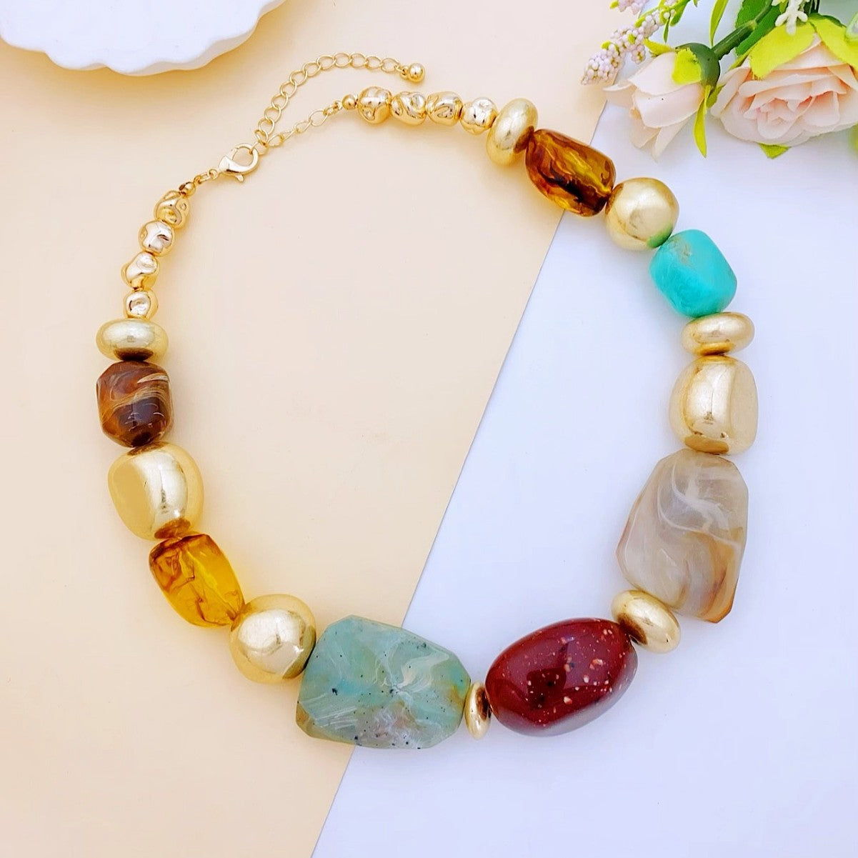 Irregular Acrylic Statement Necklace Collection