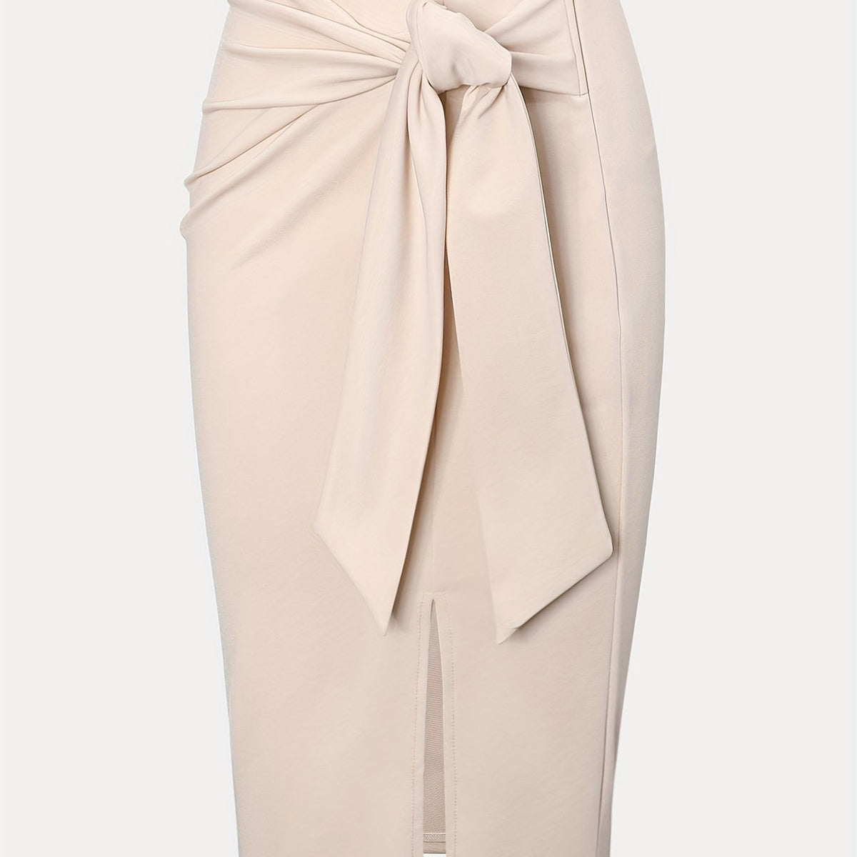 Elegant Monochrome High-waisted Knee-length Skirt For Women