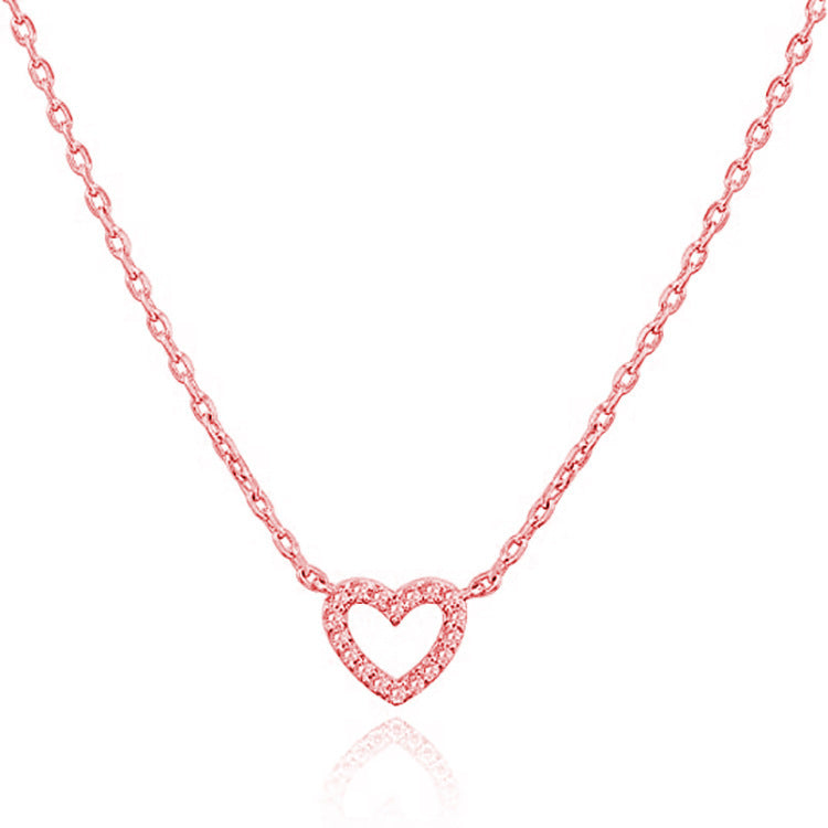 Amazon Heart-Shaped Diamond-Studded Necklace For Women, Heart Pendant Design, Clavicle Chain, Elegant Neck Chain, Wholesale New Style, Light Luxury