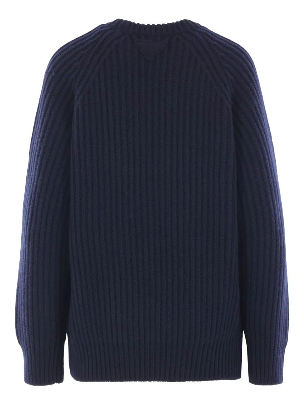 Prada Women Prada Women Ribbed-Knit Safety-Pin Sweater