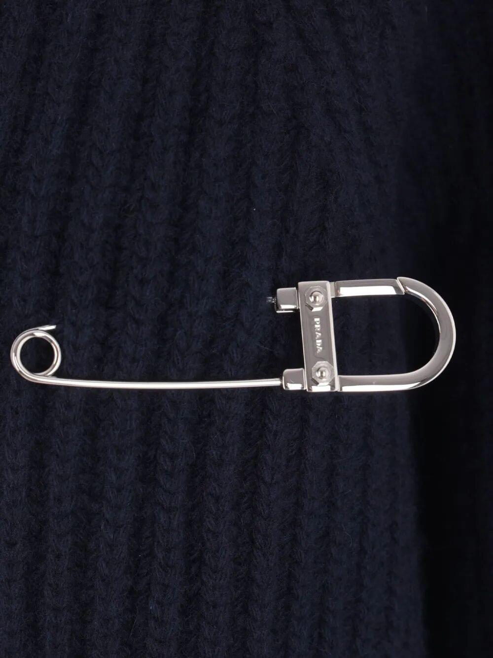 Prada Women Prada Women Ribbed-Knit Safety-Pin Sweater