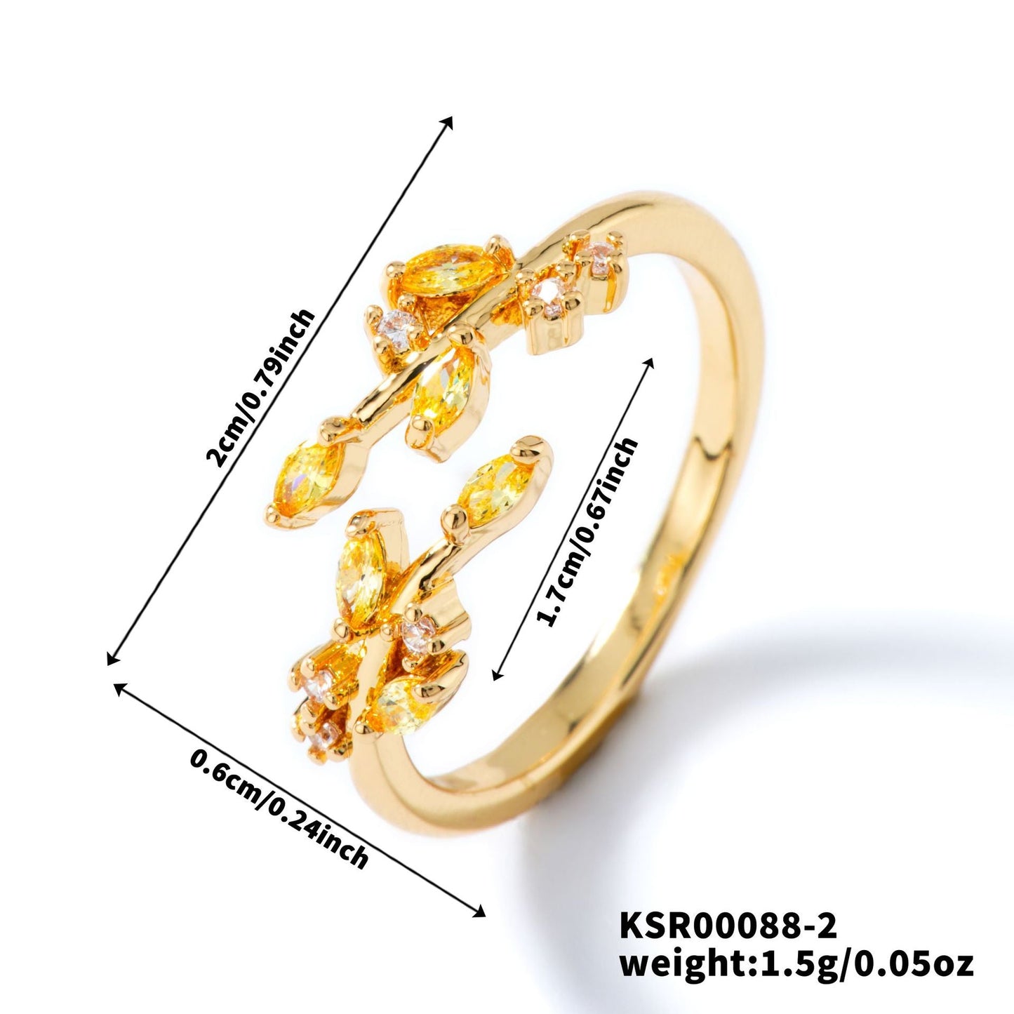 Womens Personality Leaf Ring
