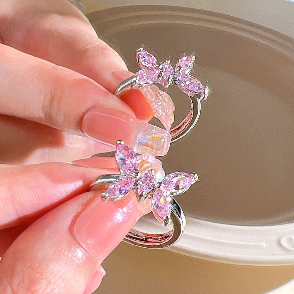 Unique  Heart Thorn Cat Eye Zircon Ring For Women, Sweet Cool Fashion Versatile Band