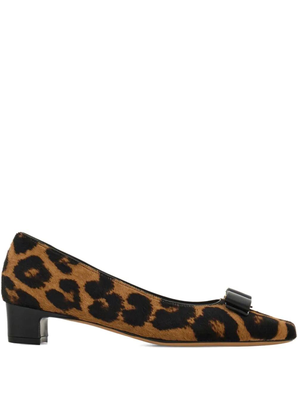 Ferragamo Women Ferragamo Women Horsehair Printed Pirri Pony Décolleté