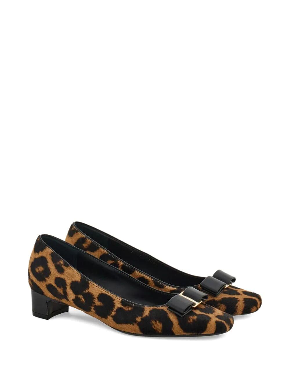 Ferragamo Women Ferragamo Women Horsehair Printed Pirri Pony Décolleté