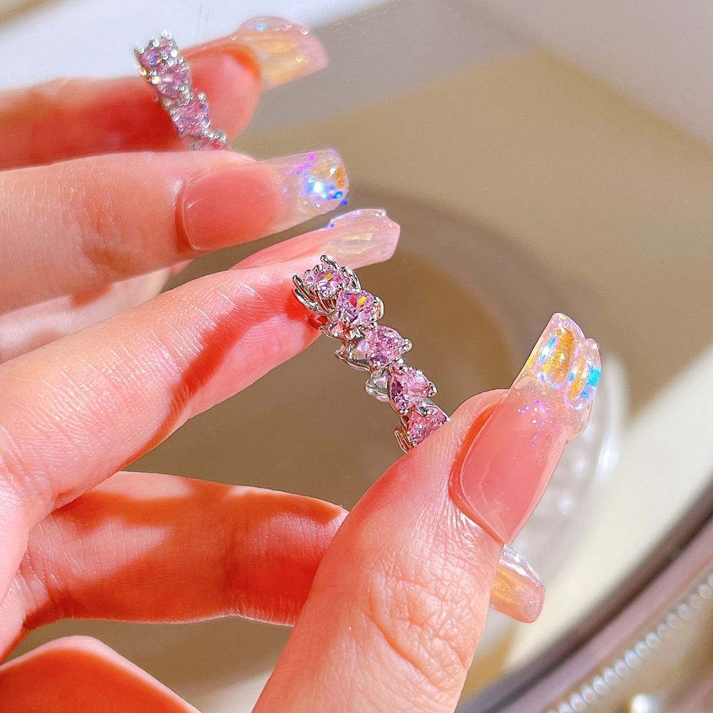 Unique  Heart Thorn Cat Eye Zircon Ring For Women, Sweet Cool Fashion Versatile Band