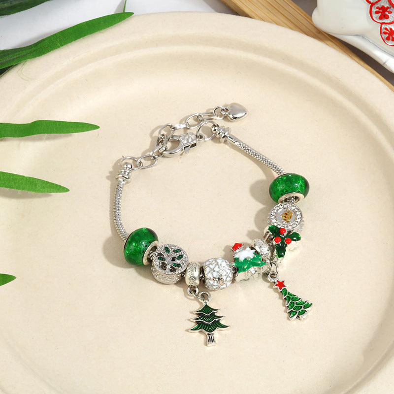 Cross-Border Christmas Gift Crystal Beaded Bracelet Pan's Girls' Jewelry Halloween DIY Kidsren's Snake Bone Bracelet