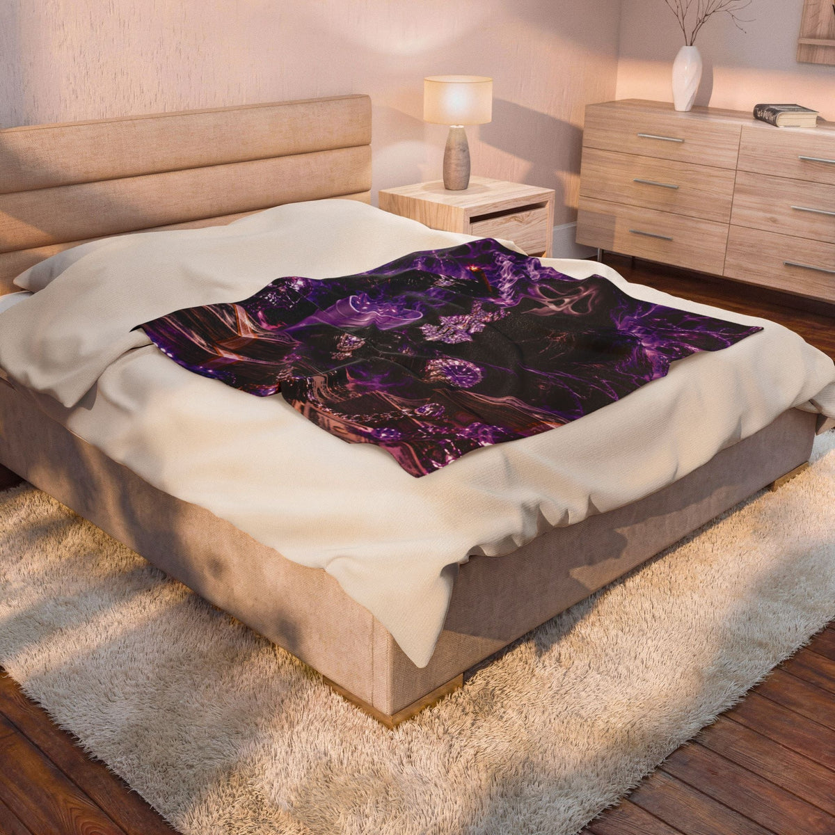 “Ghostface” Purple Velveteen Plush Blanket