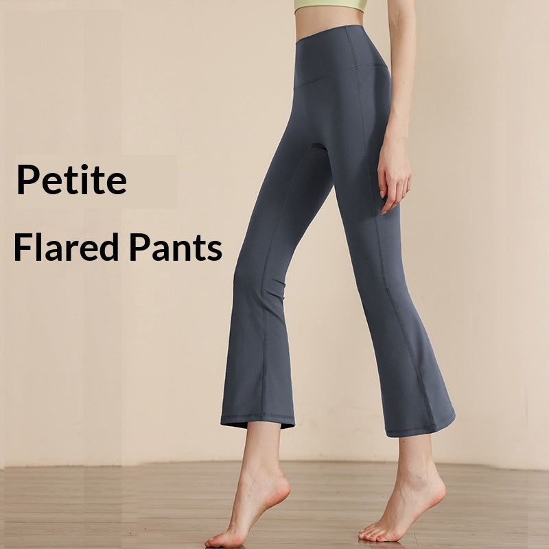 New Wide-Leg Yoga Pants For Women, High-Waisted Stretch Sports Pants For Small People, Yoga Boot-Cut Pants, Fitness Nine-Point Flared Pants