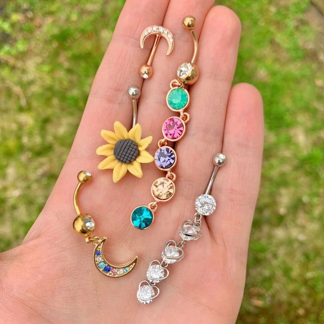 Stunning Sunflower Belly Ring