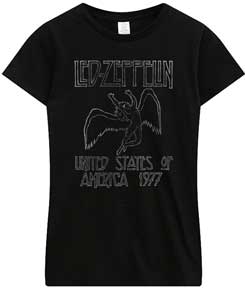 Led Zeppelin USA 77 Ladies T-Shirt SALE